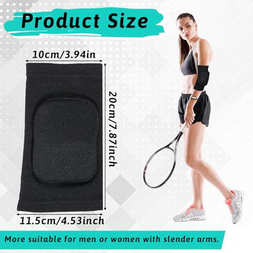 Cobee 1 Par de Protectores de Codo para Voleibol, Faja Ventilada, Almohadilla Suave de Soporte para Hombres y Mujeres, Color Negro - imagen 4