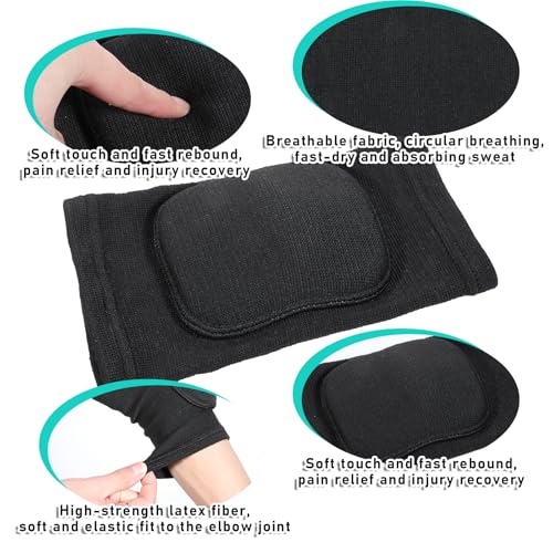 Cobee 1 Par de Protectores de Codo para Voleibol, Faja Ventilada, Almohadilla Suave de Soporte para Hombres y Mujeres, Color Negro - imagen 5