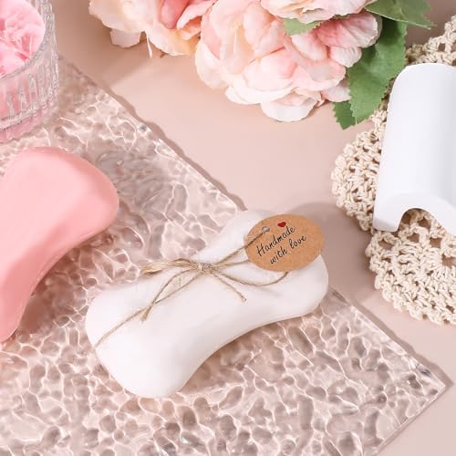 100 Piezas de Etiquetas de Papel Hechas a Mano con Amor, Redondas de 1.2” en Color Marrón, Etiquetas para Regalos con 20 m de Hilo, Personalizadas - imagen 5