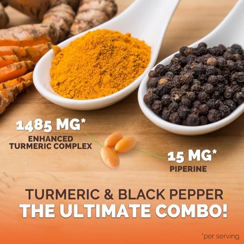 Suplemento de Cúrcuma y Curcumina con BioPerine - Extracto de Pimienta Negra para Absorción Avanzada - 60 Softgels Antioxidantes para Mujeres y - imagen 3