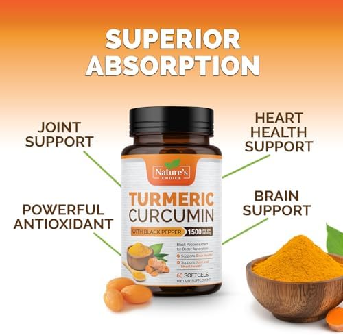 Suplemento de Cúrcuma y Curcumina con BioPerine - Extracto de Pimienta Negra para Absorción Avanzada - 60 Softgels Antioxidantes para Mujeres y - imagen 5