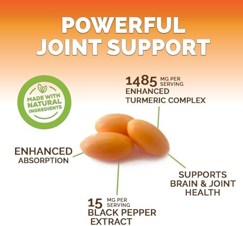 Suplemento de Cúrcuma y Curcumina con BioPerine - Extracto de Pimienta Negra para Absorción Avanzada - 60 Softgels Antioxidantes para Mujeres y - imagen 6