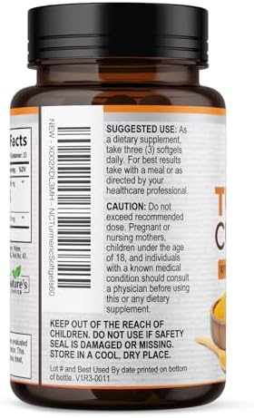Suplemento de Cúrcuma y Curcumina con BioPerine - Extracto de Pimienta Negra para Absorción Avanzada - 60 Softgels Antioxidantes para Mujeres y - imagen 8