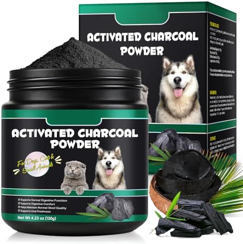 AIQIUSHA Carbón Activado para Perros y Gatos, 120g de Polvo Puro para Mascotas y Ganado – Soporte Digestivo Diario, Mantiene Heces Normales, - imagen 1