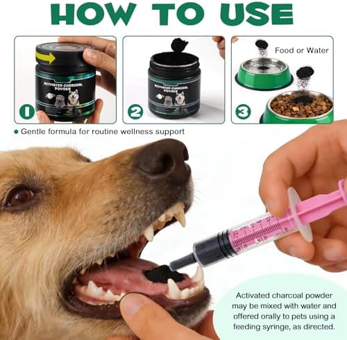 AIQIUSHA Carbón Activado para Perros y Gatos, 120g de Polvo Puro para Mascotas y Ganado – Soporte Digestivo Diario, Mantiene Heces Normales, - imagen 5