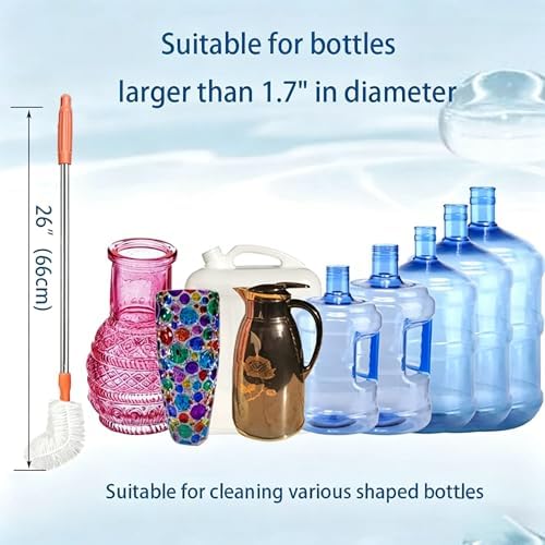 Juego de 2 Cepillos para Cubetas y Kettles, Limpiador Extra Largo para Botellas y Jarras de Galón, Acero Inoxidable, Multiuso - imagen 8