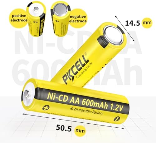 Baterías Recargables AA PKCELL 4 Piezas 1.2V 600mAh NICD para Luces Solares (4PCS) - imagen 2