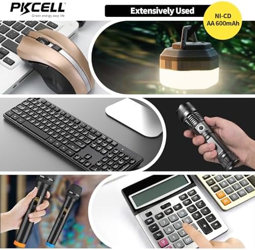Baterías Recargables AA PKCELL 4 Piezas 1.2V 600mAh NICD para Luces Solares (4PCS) - imagen 3
