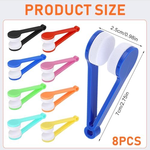 Limpiador de Gafas 8 Pzs, Mini Cepillo de Microfibra para Gafas y Lentes de Sol, Clip Limpiador Suave para Gafas y Lentes de Sol - imagen 2