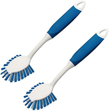 PHYEX Juego de 2 Cepillos para Platos con Raspador, Cepillo de Cocina con Cerdas de Nylon, Ideal para Sartenes, Fregadero y Baño - imagen 1