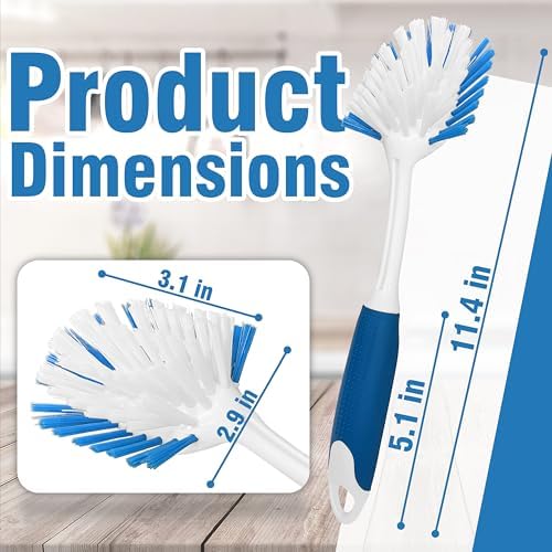 PHYEX Juego de 2 Cepillos para Platos con Raspador, Cepillo de Cocina con Cerdas de Nylon, Ideal para Sartenes, Fregadero y Baño - imagen 2