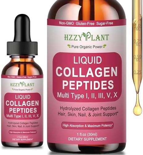 Colágeno Líquido Peptídico - Multi Colágeno para Mujeres Tipo I, II, III, V, X con Glucosamina, MSM y Ácido Hialurónico, Alta Absorción, Gotas para - imagen 1