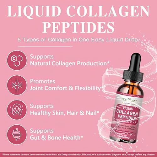 Colágeno Líquido Peptídico - Multi Colágeno para Mujeres Tipo I, II, III, V, X con Glucosamina, MSM y Ácido Hialurónico, Alta Absorción, Gotas para - imagen 2