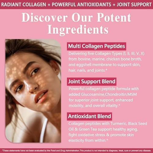 Colágeno Líquido Peptídico - Multi Colágeno para Mujeres Tipo I, II, III, V, X con Glucosamina, MSM y Ácido Hialurónico, Alta Absorción, Gotas para - imagen 3