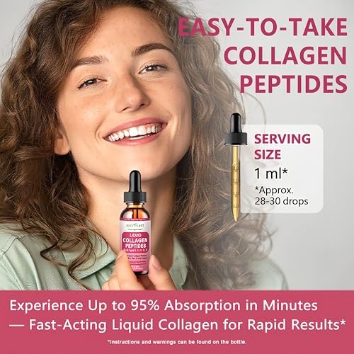 Colágeno Líquido Peptídico - Multi Colágeno para Mujeres Tipo I, II, III, V, X con Glucosamina, MSM y Ácido Hialurónico, Alta Absorción, Gotas para - imagen 5
