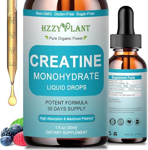 Gotas Líquidas de Creatina - 98% de Absorción Alta - Creatina Monohidratada 5000mg para Hombres y Mujeres - Aumenta Fuerza Muscular, Energía y - imagen 1