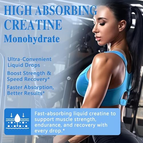 Gotas Líquidas de Creatina - 98% de Absorción Alta - Creatina Monohidratada 5000mg para Hombres y Mujeres - Aumenta Fuerza Muscular, Energía y - imagen 2