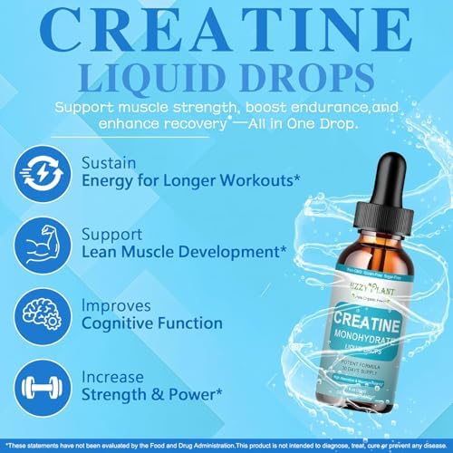 Gotas Líquidas de Creatina - 98% de Absorción Alta - Creatina Monohidratada 5000mg para Hombres y Mujeres - Aumenta Fuerza Muscular, Energía y - imagen 3