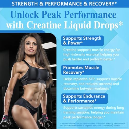 Gotas Líquidas de Creatina - 98% de Absorción Alta - Creatina Monohidratada 5000mg para Hombres y Mujeres - Aumenta Fuerza Muscular, Energía y - imagen 4