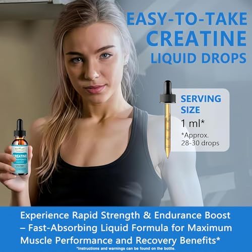 Gotas Líquidas de Creatina - 98% de Absorción Alta - Creatina Monohidratada 5000mg para Hombres y Mujeres - Aumenta Fuerza Muscular, Energía y - imagen 6