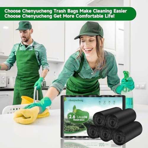 Bolsas de Basura Biodegradables Negras de 10 Litros - 100 Piezas para Baño, Cocina, Oficina y Auto - Chenyucheng - imagen 5
