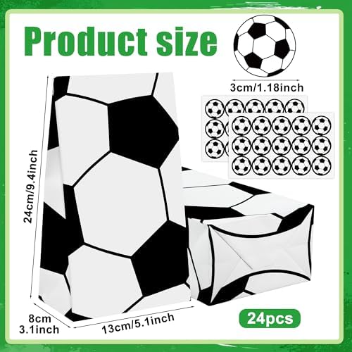 Bolsa de Regalo de Fútbol Peony Man 24 Piezas con Stickers, Bolsa de Golosinas para Fiesta Temática de Deportes, Suministros para Cumpleaños y Eventos - imagen 2