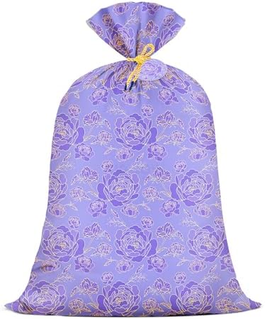 Bolsa de Regalo Jumbo KIDAJOY Extra Grande de Flores Moradas 36x56 Pulgadas para Mujeres y Niñas - Cumpleaños, Día de las Madres, Bodas y Fiestas - imagen 1