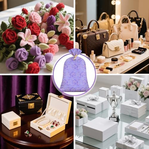 Bolsa de Regalo Jumbo KIDAJOY Extra Grande de Flores Moradas 36x56 Pulgadas para Mujeres y Niñas - Cumpleaños, Día de las Madres, Bodas y Fiestas - imagen 8