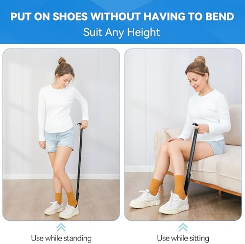 Cucharón para zapatos de 36 pulgadas con mango ajustable - Ayuda para vestirse para adultos mayores y personas con discapacidad - Ideal para - imagen 2