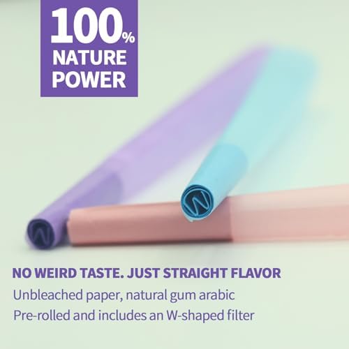 MUFSTILL 100 Piezas de Conos de Papel de Fumar Coloridos 108 MM | Conos Preenrollados Natural King Size con Cargador y Palitos de Empaque - imagen 2