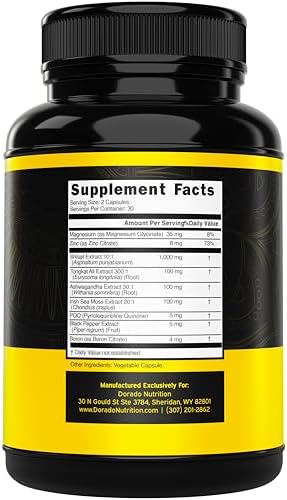 Suplemento de Shilajit para Hombres y Mujeres con Musgo Marino, Ashwagandha, Tongkat Ali, Boro, Zinc, PQQ, Pimienta Negra y Magnesio - Ácido Fulvico - imagen 2