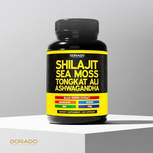 Suplemento de Shilajit para Hombres y Mujeres con Musgo Marino, Ashwagandha, Tongkat Ali, Boro, Zinc, PQQ, Pimienta Negra y Magnesio - Ácido Fulvico - imagen 5