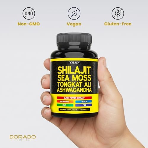 Suplemento de Shilajit para Hombres y Mujeres con Musgo Marino, Ashwagandha, Tongkat Ali, Boro, Zinc, PQQ, Pimienta Negra y Magnesio - Ácido Fulvico - imagen 7