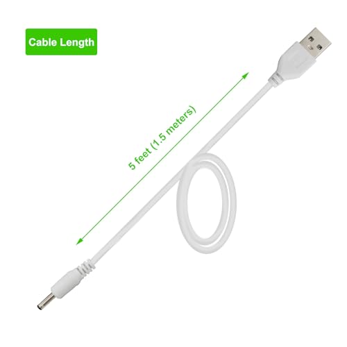 Cargador de Repuesto PDEEY para Cepillo de Dientes Eléctrico Aquasonic Icon, Bitvae D2/S2, C2, Cable USB DC de 5 FT, Color Blanco - imagen 4