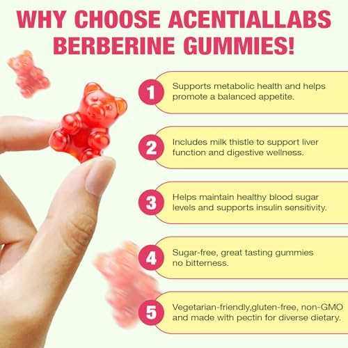 Suplemento de Berberina NIFEISHI, Gomitas Veganas Sin Azúcar con Canela de Ceilán y Cardo Mariano para Metabolismo, Energía y Salud Digestiva - Sabor - imagen 4