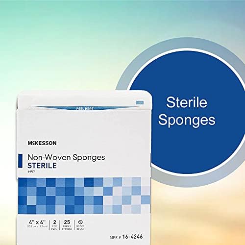 Esponjas No Tejidas McKesson, Estériles, 6 Capas, Poliéster/Rayon, 4 in x 4 in, 2 por Paquete, 25 Paquetes, 50 en Total - imagen 3