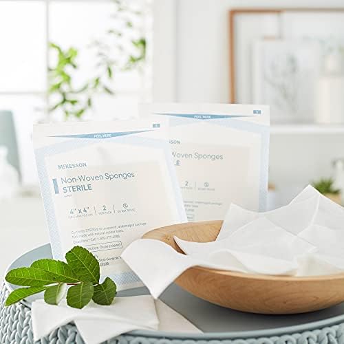 Esponjas No Tejidas McKesson, Estériles, 6 Capas, Poliéster/Rayon, 4 in x 4 in, 2 por Paquete, 25 Paquetes, 50 en Total - imagen 6