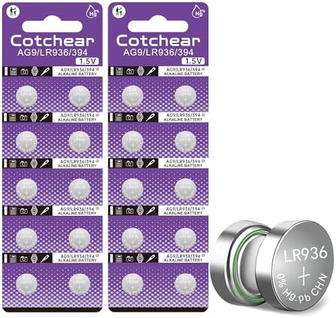 Baterías de botón Cotchear AG9 1.5V - Paquete de 20 Piezas AG9 194 LR936 SP394 - imagen 1