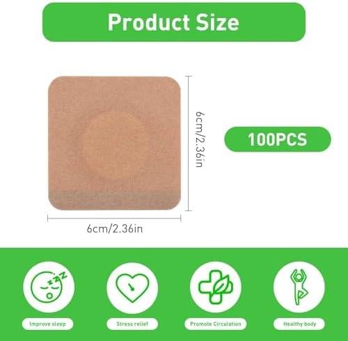 Parches de Aceite de Ricino para Ombligo, 100 Piezas, Parches Desechables de Algodón Orgánico, Autoadhesivos, Portátiles y Transpirables - imagen 2