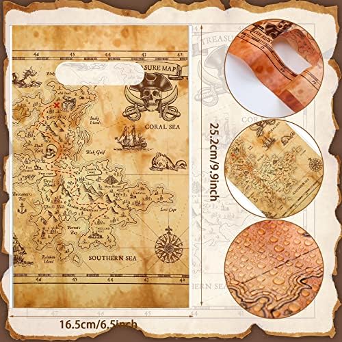 Yinder 100 Pzs Bolsas de Regalo Pirata para Dulces, Fiestas Temáticas Náuticas y Cumpleaños, Mapas del Tesoro y Celofán - imagen 2