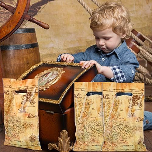 Yinder 100 Pzs Bolsas de Regalo Pirata para Dulces, Fiestas Temáticas Náuticas y Cumpleaños, Mapas del Tesoro y Celofán - imagen 5