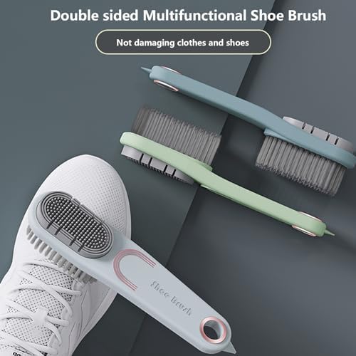 Cepillo de Limpieza de Doble Cara para Manchas - Paquete de 2, Mango Largo, Cerdas Suaves, Ideal para Ropa, Zapatos y Suelas - imagen 2