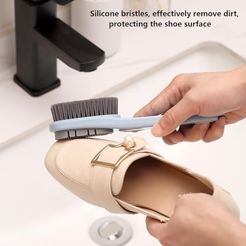 Cepillo de Limpieza de Doble Cara para Manchas - Paquete de 2, Mango Largo, Cerdas Suaves, Ideal para Ropa, Zapatos y Suelas - imagen 4