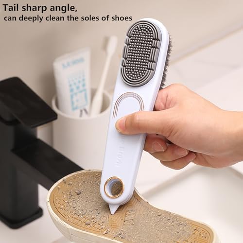 Cepillo de Limpieza de Doble Cara para Manchas - Paquete de 2, Mango Largo, Cerdas Suaves, Ideal para Ropa, Zapatos y Suelas - imagen 5