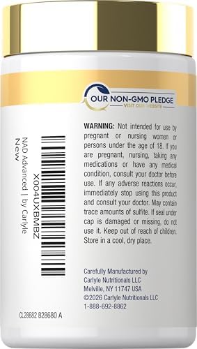 Suplemento Carlyle NAD+ para Mujeres y Hombres | 1000 mg | 60 Cápsulas | Complejo Avanzado con Resveratrol y Colágeno | Sin OGM y Libre de Gluten - imagen 3