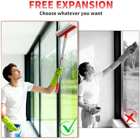 Limpiaparabrisas con mango retráctil de 18.5-28.5, 2 en 1 para limpiar ventanas de autos, camiones, puertas de vidrio, regaderas y ventanas - imagen 5