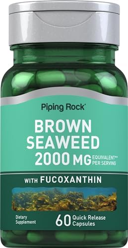 Cápsulas de Alga Parda Piping Rock | 60 Unidades | Suplemento de Extracto de Fucoxantina | Sin OGM, Sin Gluten - imagen 1