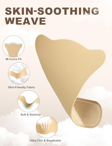 RIFAUM Adhesivo Mejorado para Mujeres | Protectores Sin Costura Súper Suaves, Inserto Anticamello para Traje de Baño y Leggings - Beige - imagen 3