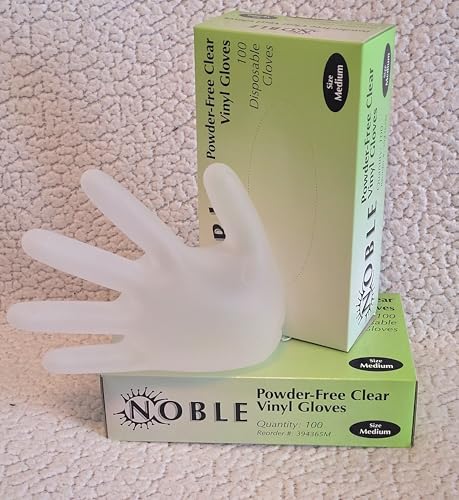 Guantes Desechables de Vinil Noble Products, 100 Pzs, Sin Látex, Sin Polvo, Transparentes, para Limpieza, Cocina y Belleza (Medianos) - imagen 2