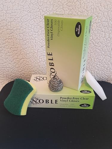 Guantes Desechables de Vinil Noble Products, 100 Pzs, Sin Látex, Sin Polvo, Transparentes, para Limpieza, Cocina y Belleza (Medianos) - imagen 4